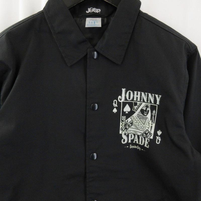 未使用 JOHNNY SPADE ジョニースペード コーチジャケット COACH JK ポリエステル コットン プリント トランプ ブラック ...