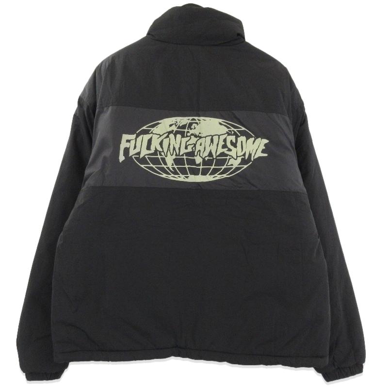 未使用 FUCKING AWESOME ファッキングオーサム REVERSE PUFFER JACKET リバーシブル 中綿ジャケット ブラック 黒 L 71015066 未使用 FUCKING AWESOME ファッキングオーサム REVERSE PUFFER JACKET
