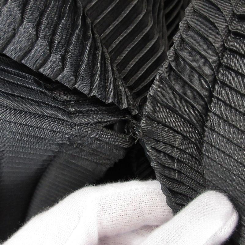 美品PLEATS PLEASE ショールカラー 長袖 カーディガン 4 ブラック ISSEY MIYAKE（イッセイミヤケ） プリーツプリーズ カーディガン
