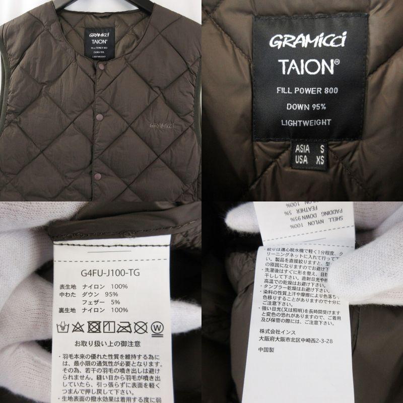 GRAMICCI × TAION グラミチ インナー ダウンベスト G4FU-J100-TG 