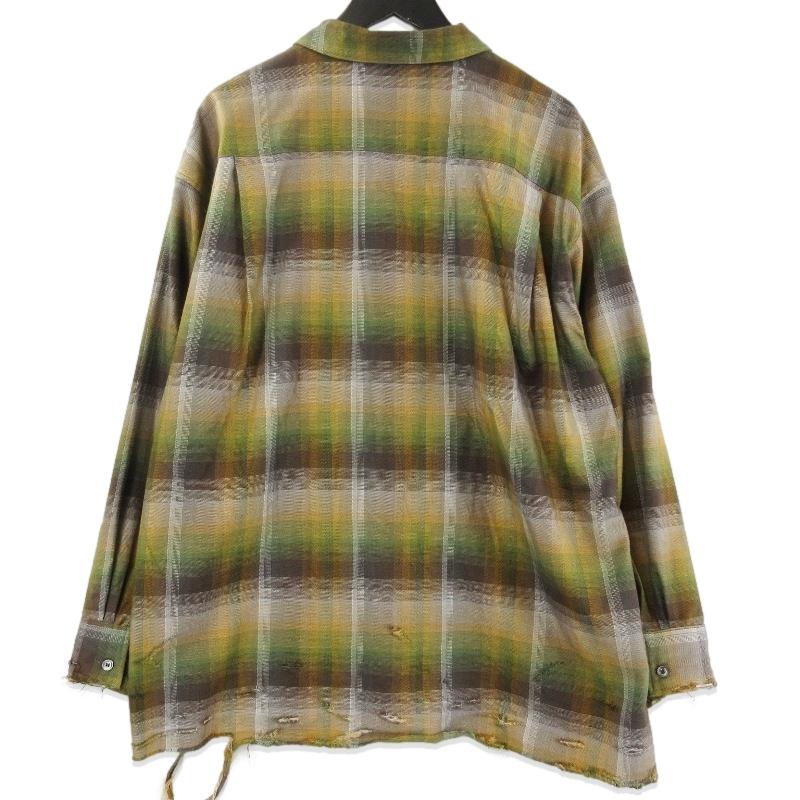美品 ANCELLM アンセルム 長袖シャツ ANC-SH39 R/C CHECK CRASH LS