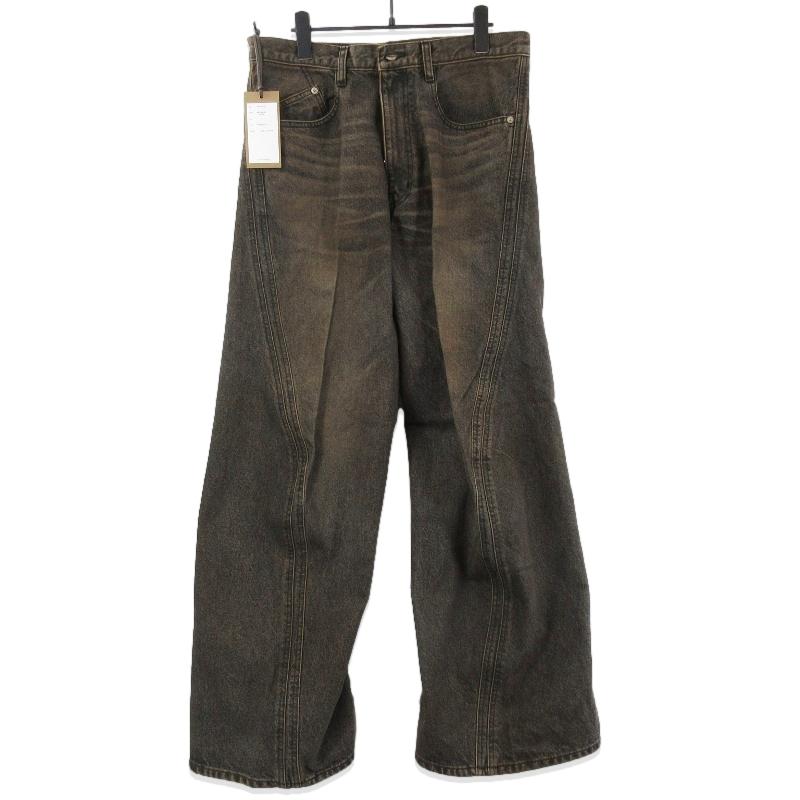 未使用 NVRFRGT ネヴァーフォーゲット 3D TWISTED WIDE LEG JEANS