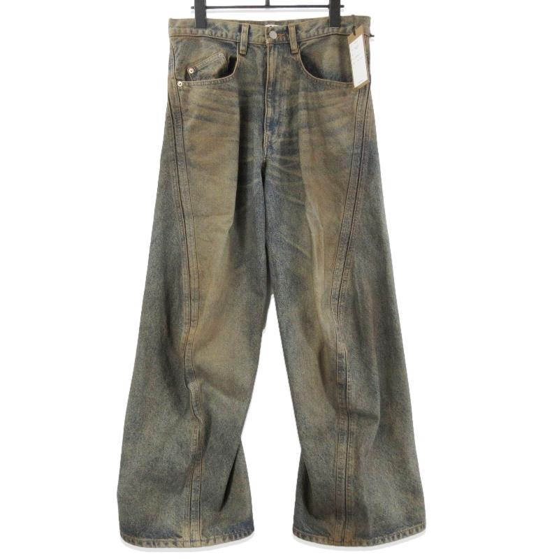 未使用 NVRFRGT ネヴァーフォーゲット 3D TWISTED WIDE LEG JEANS