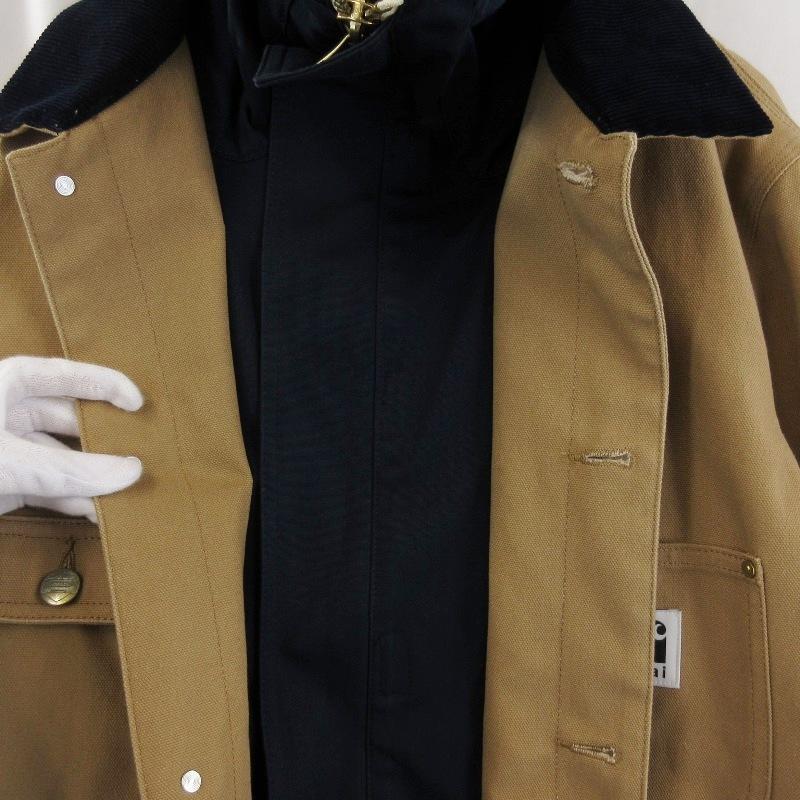 sacai × Carhartt WIP サカイ カーハート リバーシブル フーデット コート 24-03390M Reversible Coat ベージュ ネイビー 2 71015641 sacai × Carhartt WIP サカイ カーハート リバーシブル フーデット