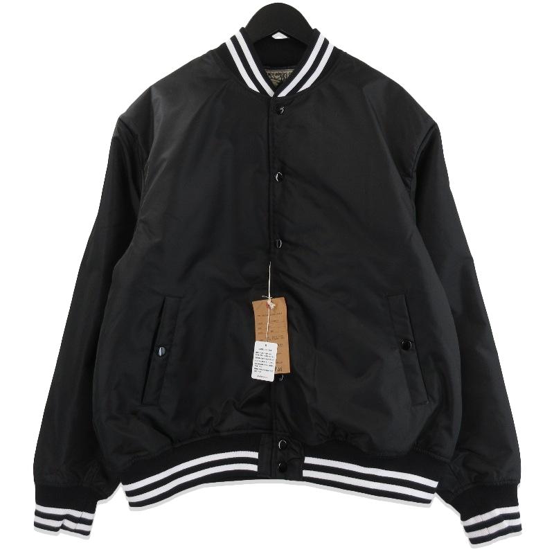 未使用 ANDFAMILYS アンドファミリー スポーツジャケット JK-2510825 Nylon Sports Jacket スタジャン ブラック 黒 L 71015840 未使用 ANDFAMILYS アンドファミリー スポーツジャケット JK-2510825