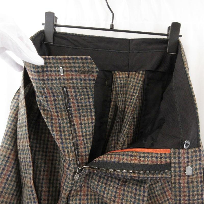 Paul Smith ポールスミス 2タック ワイドトラウザーズ 25AW クラシックガンクラブチェック 253104 モカ ガンクラブチェック S 71015875 Paul Smith（ポール・スミス） 2タック ワイドトラウザーズ 25AW