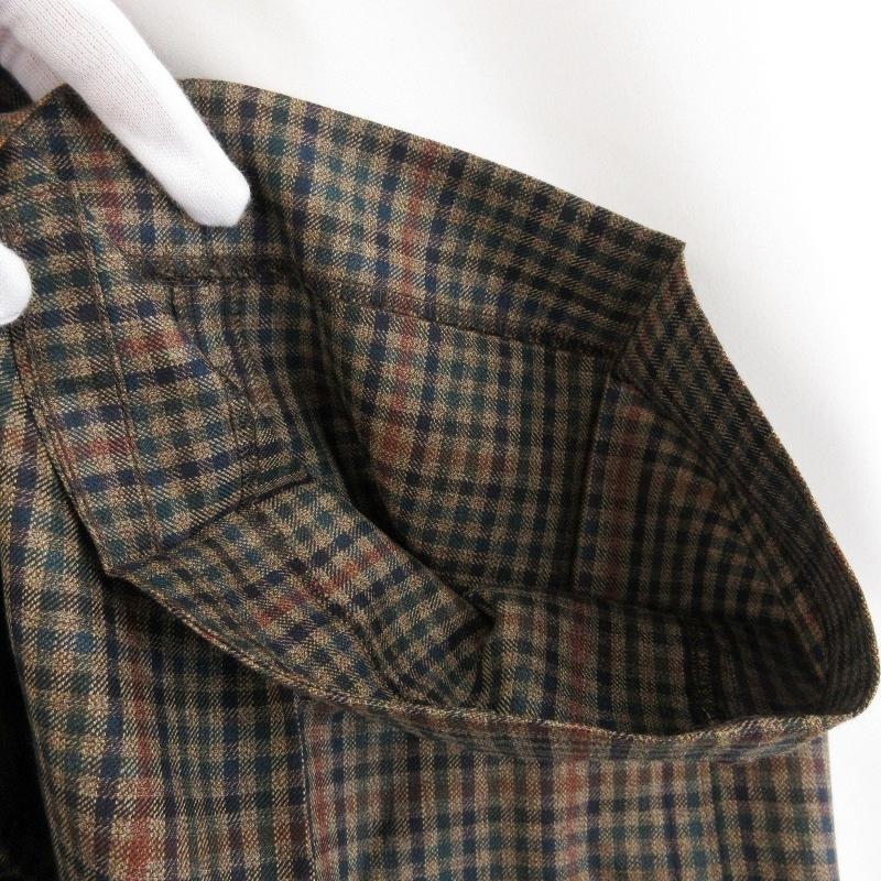 Paul Smith ポールスミス 2タック ワイドトラウザーズ 25AW クラシックガンクラブチェック 253104 モカ ガンクラブチェック S 71015875 Paul Smith（ポール・スミス） 2タック ワイドトラウザーズ 25AW