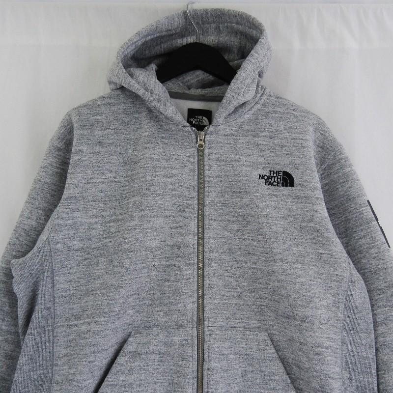 良品 THE NORTH FACE ノースフェイス フルジップパーカー Square Logo FullZip NT61836 スクエアロゴ ミックスグレー M メンズ  中古 75000377｜classic｜03