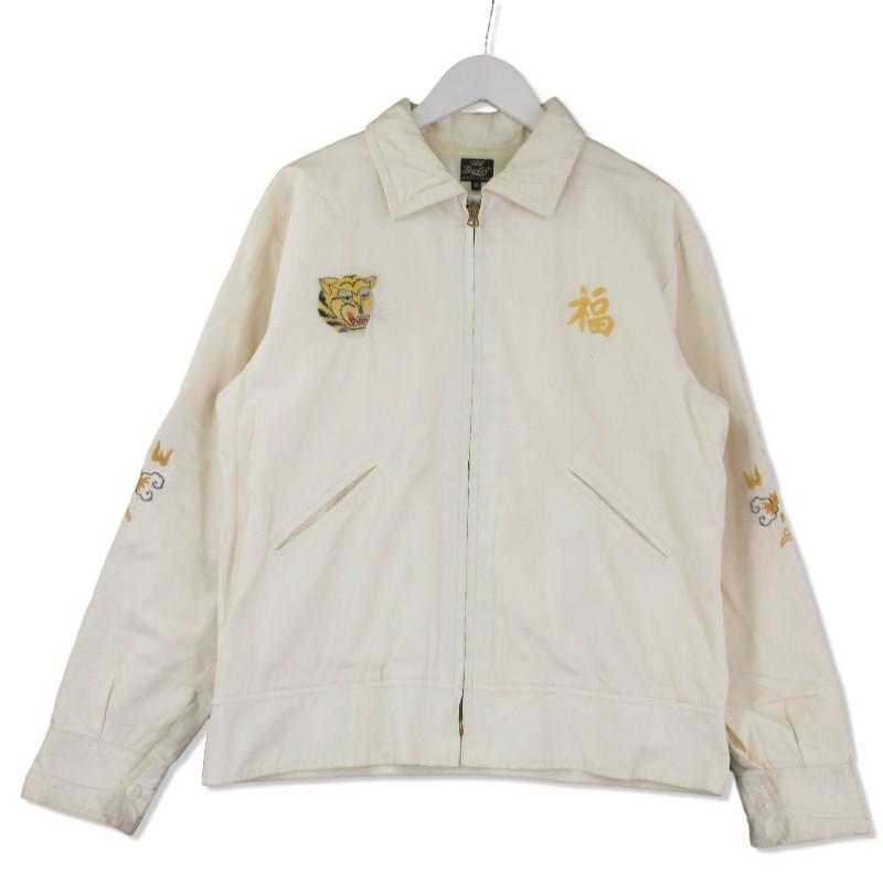 Gold ゴールド VIETNAM JACKET GL13543 東洋 16SS ベトジャン スーベニアジャケット ジップ コットン 刺繍 ホワイト 白 M メンズ  中古 75000787｜classic