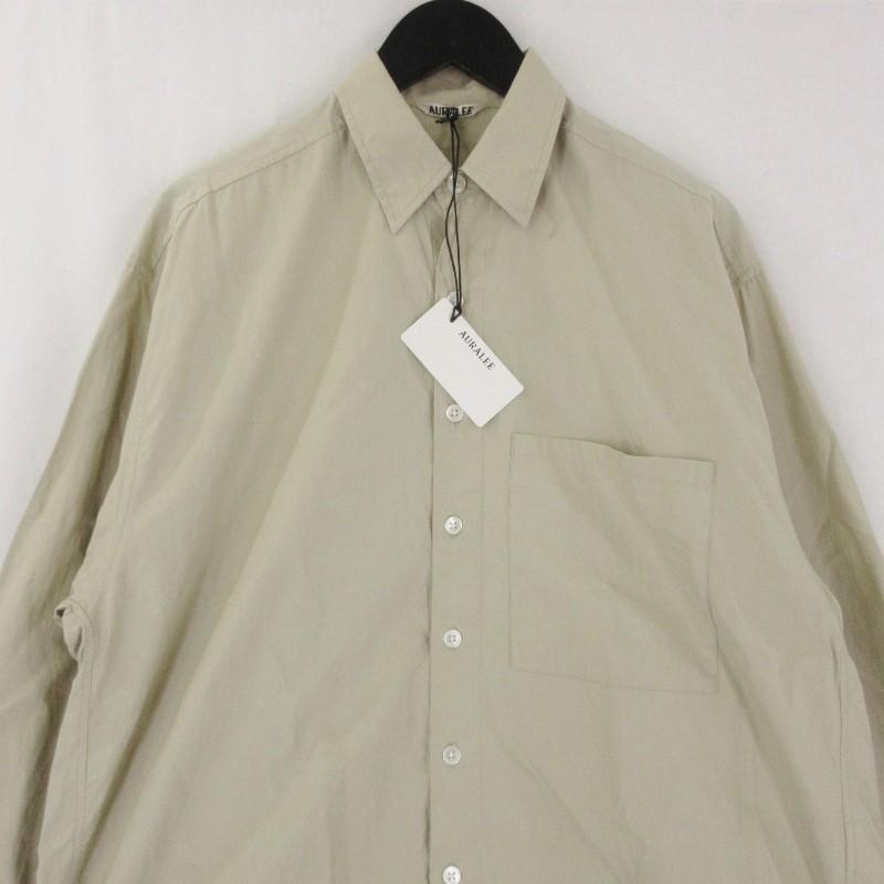 美品 AURALEE オーラリー 長袖シャツ A9SS01TN WASHED FINX 美品 AURALEE オーラリー 長袖シャツ A9SS01TN WASHED FINX