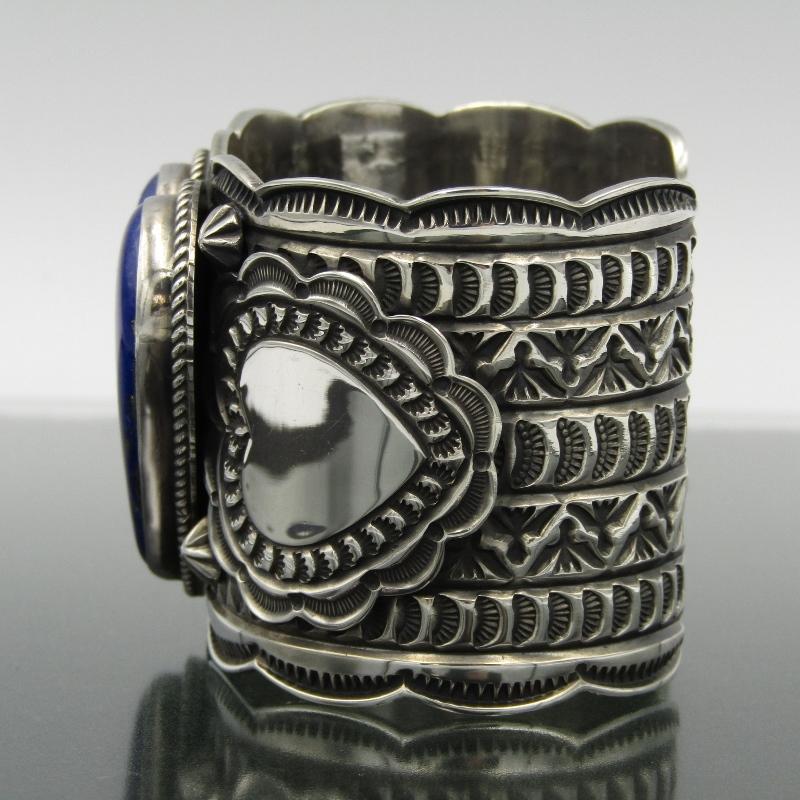 美品 Andy Cadman ナバホ族 バングル ラピスラズリ ハート 美品 Andy Cadman ナバホ族 バングル ラピスラズリ ハート