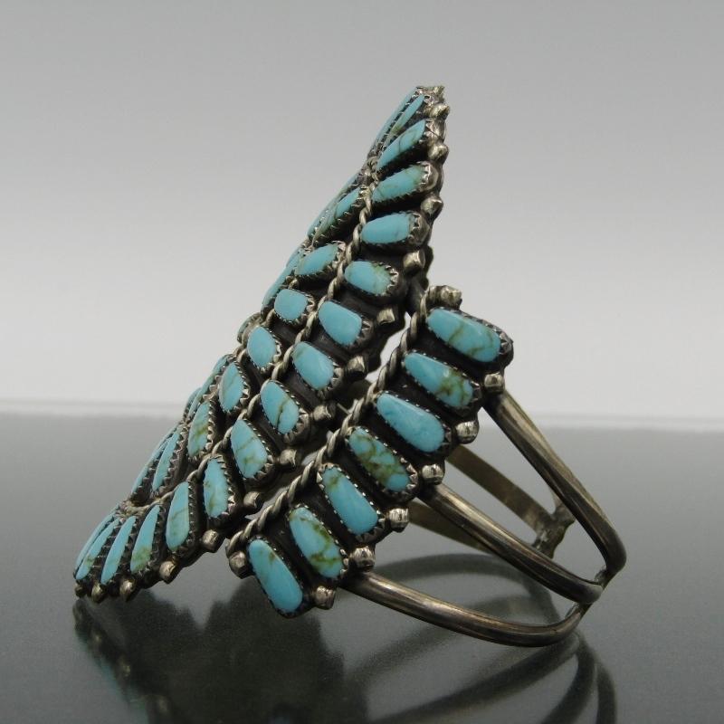 良品 Navajo ナバホ族 バングル ターコイズ クラスター S作