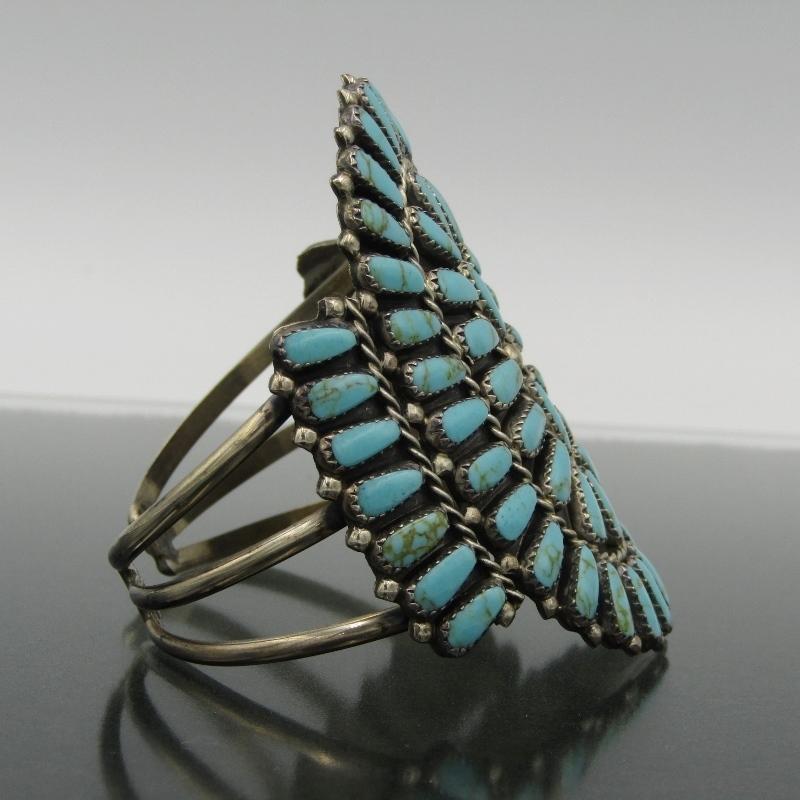 良品 Navajo ナバホ族 バングル ターコイズ クラスター S作
