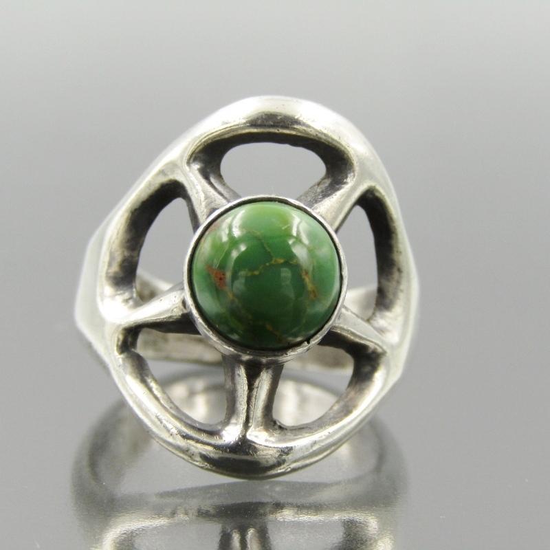 ★インディアンジュエリー★ナバホ族★ハリースペンサー★ターコイズリング★21号★ H.Spencer ナバホ族 リング キャスト ターコイズ H.スペンサー