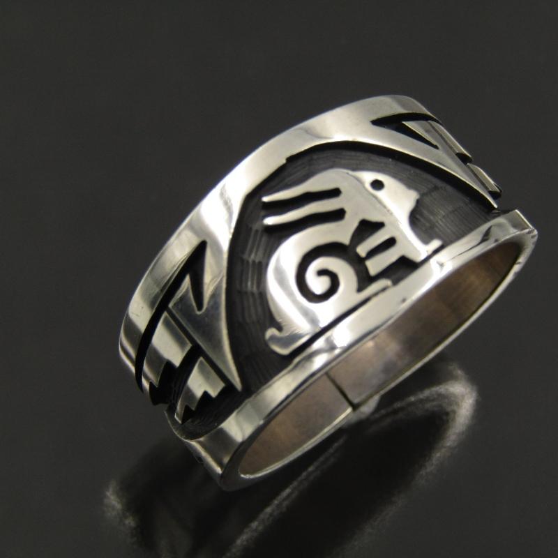 HOPI族 14K _Stirling silver リング James Selina ホピ族 リング オーバーレイ ラビット ジェームス