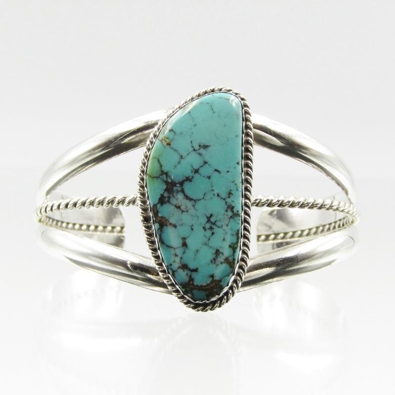 バングル　特大ターコイズ　ナバホ　シルバー925 インディアン　ブレスレット Navajo ナバホ族 バングル ターコイズ D刻印 ワイヤー