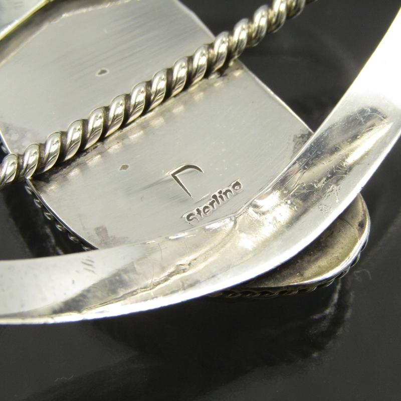 バングル　特大ターコイズ　ナバホ　シルバー925 インディアン　ブレスレット Navajo ナバホ族 バングル ターコイズ D刻印 ワイヤー