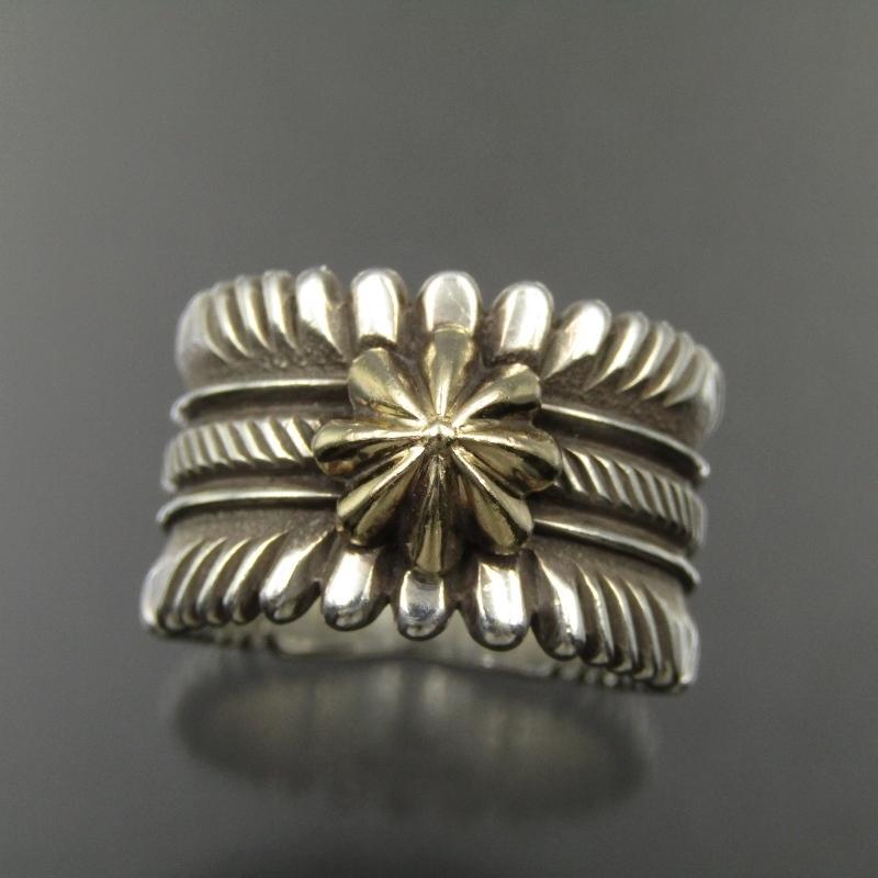 美品 Ron Bedonie ナバホ族 リング アポロ コンチョ 14K 美品 Ron Bedonie ナバホ族 リング アポロ コンチョ 14K