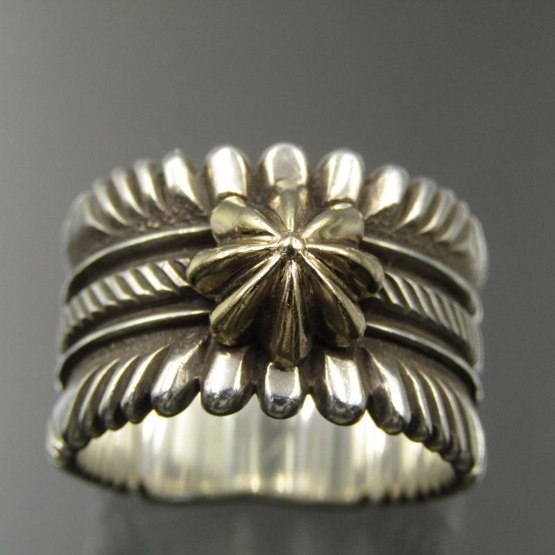 美品 Ron Bedonie ナバホ族 リング アポロ コンチョ 14K 美品 Ron Bedonie ナバホ族 リング アポロ コンチョ 14K