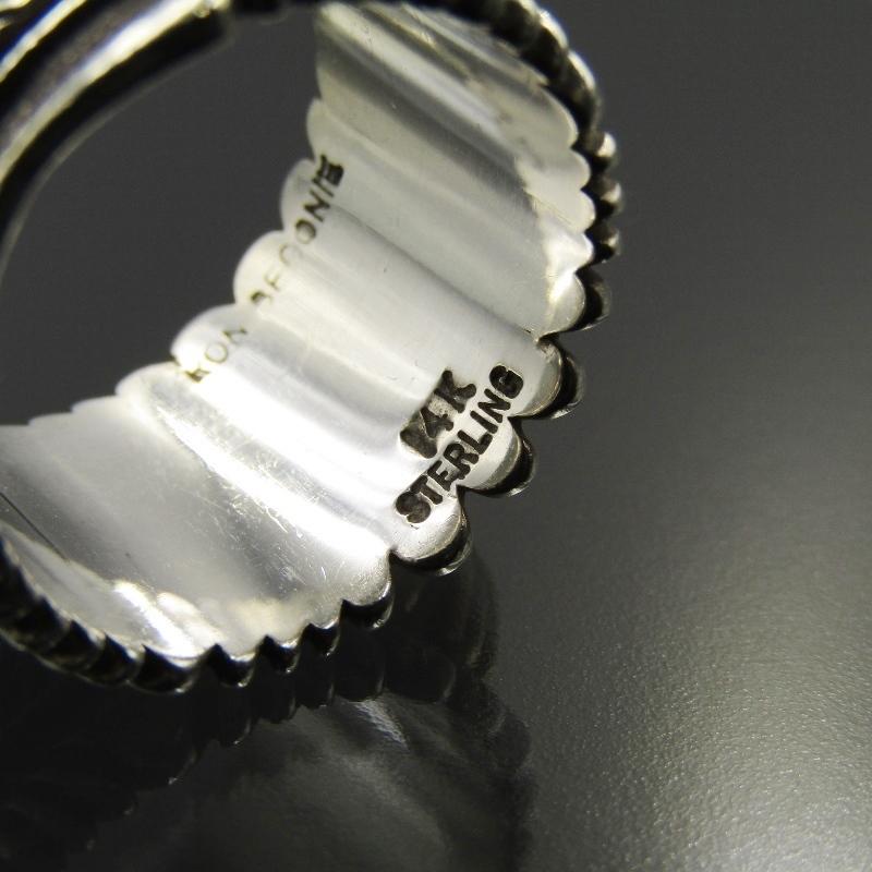 美品 Ron Bedonie ナバホ族 リング アポロ コンチョ 14K 美品 Ron Bedonie ナバホ族 リング アポロ コンチョ 14K