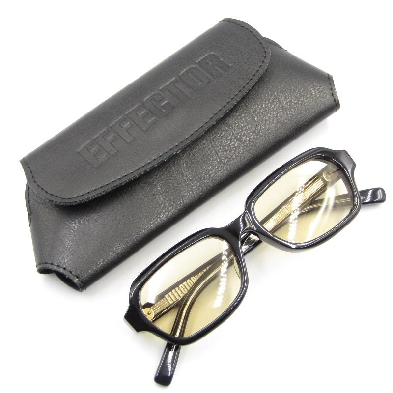 未使用 Effector 松田優作 エフェクター サングラス Yusaku ユウサク スクエア 日本製 8mm生地 ブラック 黒 メガネ 眼鏡 中古