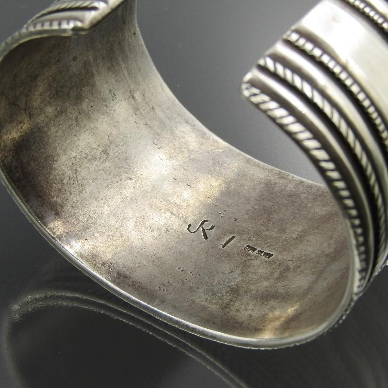 良品 Jesse Robbins クリーク族 バングル ワイド コインシルバー 良品 Jesse Robbins クリーク族 バングル ワイド コインシルバー