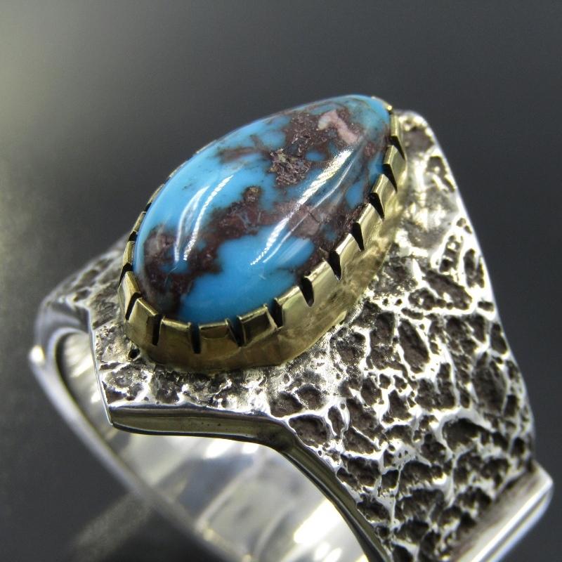 美品 Aaron Anderson ナバホ族 リング K18 ビズビー アーロン 美品 Aaron Anderson ナバホ族 リング K18 ビズビー アーロン