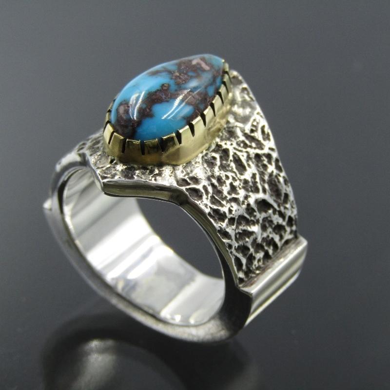 美品 Aaron Anderson ナバホ族 リング K18 ビズビー アーロン 美品 Aaron Anderson ナバホ族 リング K18 ビズビー アーロン