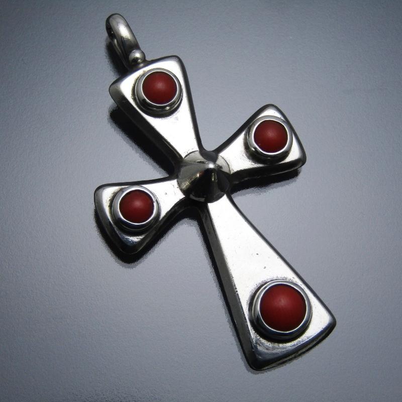 McKee Platero ナバホ族 ペンダント コーラル クロス マッキー