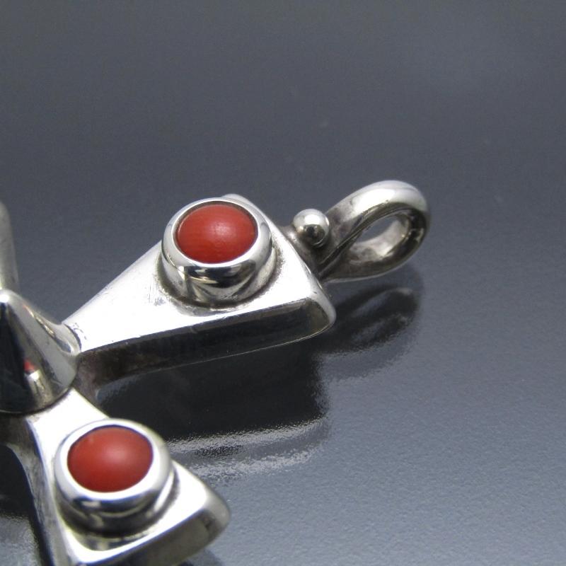 McKee Platero ナバホ族 ペンダント コーラル クロス マッキー