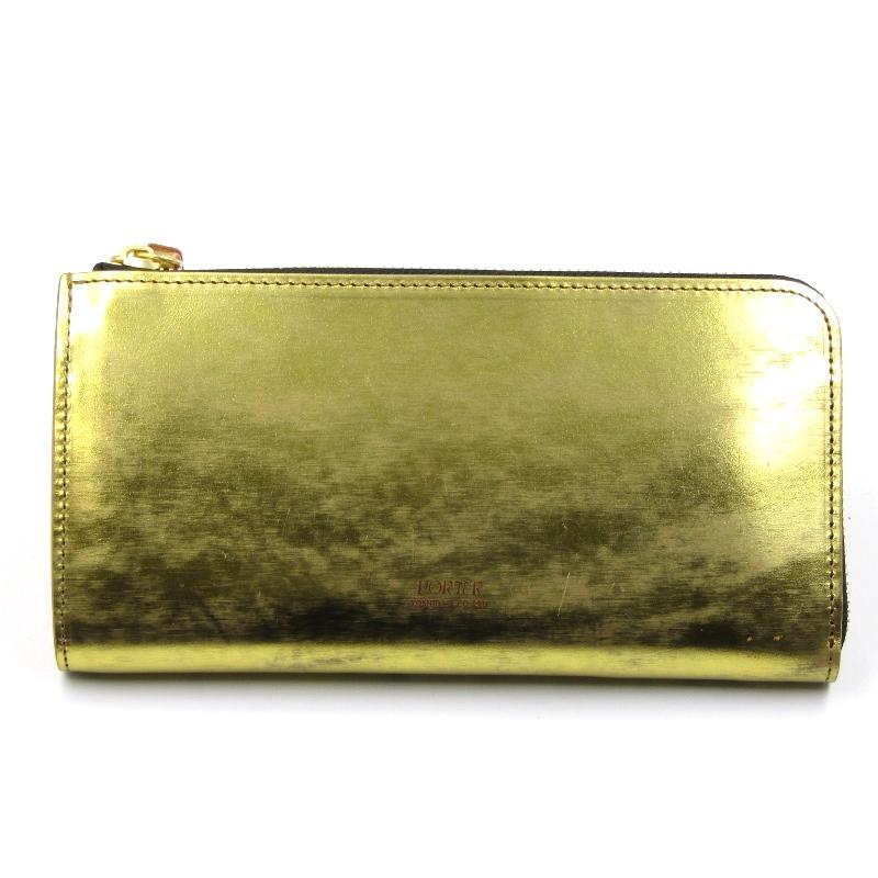 希少】PORTERポーター吉田ゴールドフォイル長財布Lジップ金箔金運