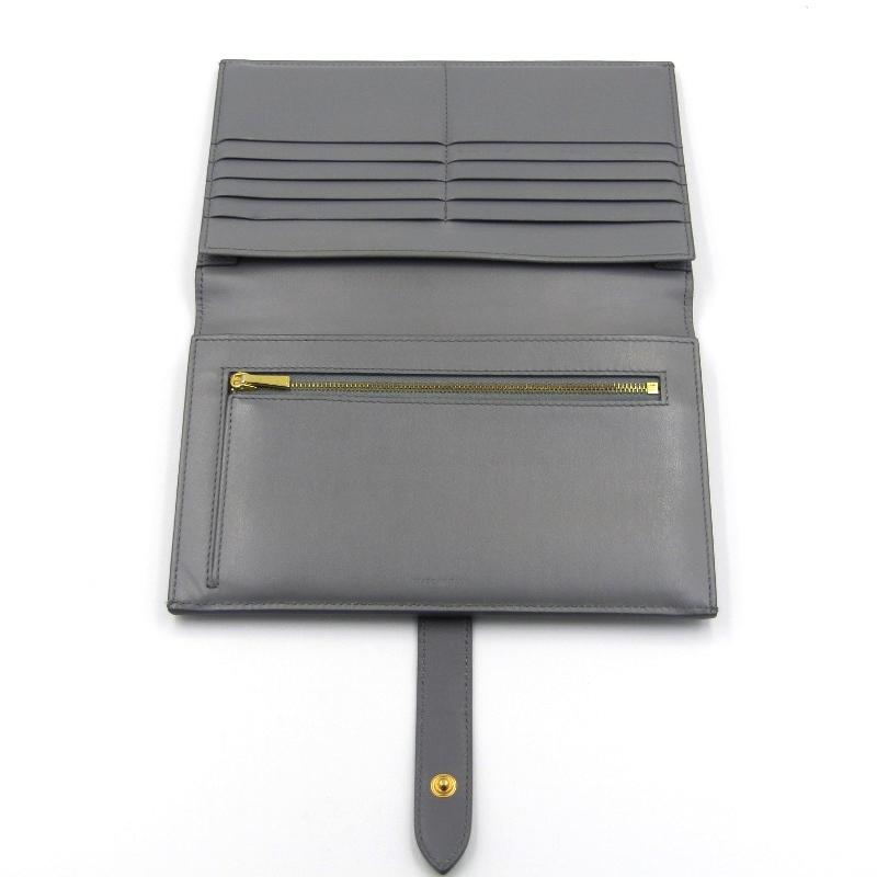美品】セリーヌ ラージストラップウォレット 長財布 グレー バイカラー