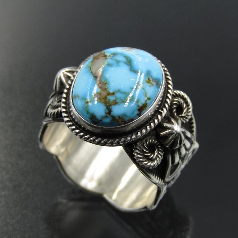 美品 Darrell Cadman ナバホ族 リング ターコイズ ダレルキャドマン 