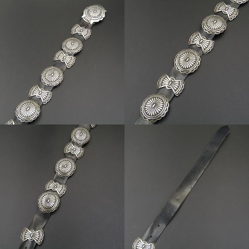 美品 CALVIN MARTINEZ ナバホ族 ベルト スタンプ コンチョ カルヴィン