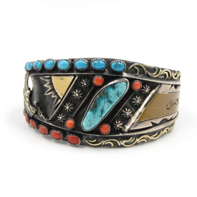 BIGHNAD ビッグハンド バングル 750 両面 ターコイズ コーラル