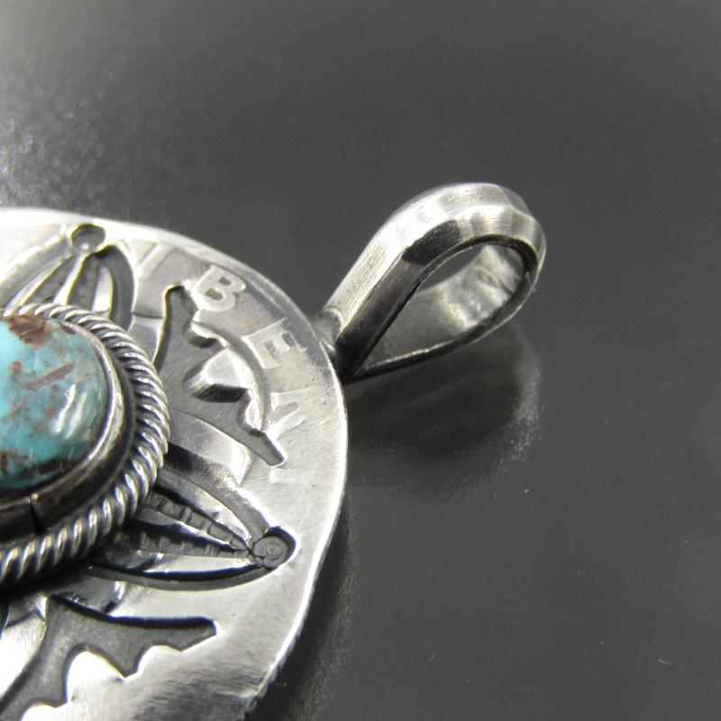 美品 Gary Reeves ナバホ族 ペンダント ビズビー ターコイズ 美品 Gary Reeves ナバホ族 ペンダント ビズビー ターコイズ