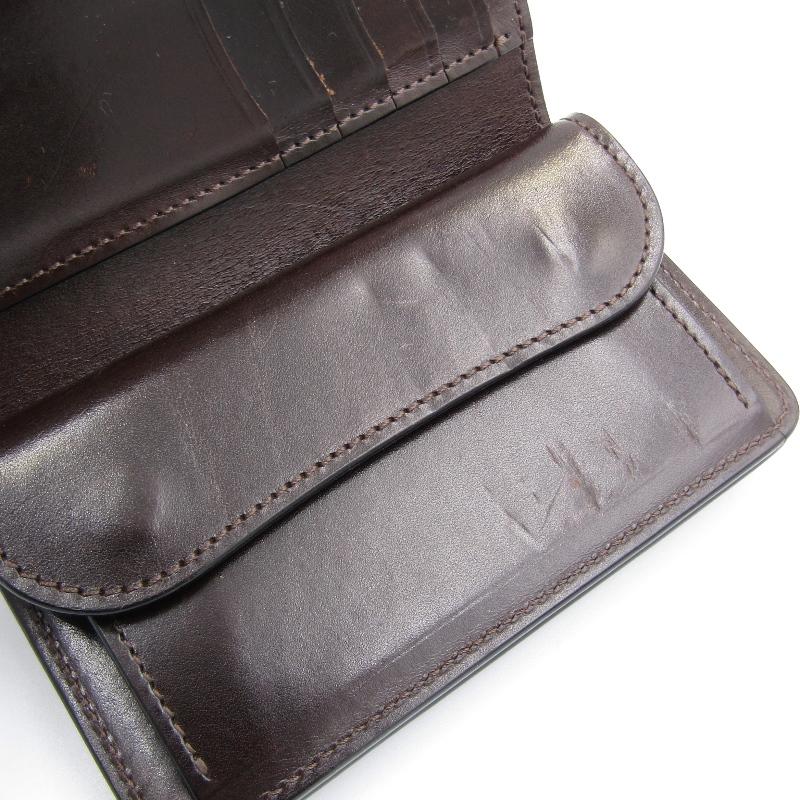 ワイルドスワンズ　バーン　シェルコードバン♯8 ダークバーガンディ WILD SWANS（ワイルドスワンズ）BYRNE（バーン）3つ折り