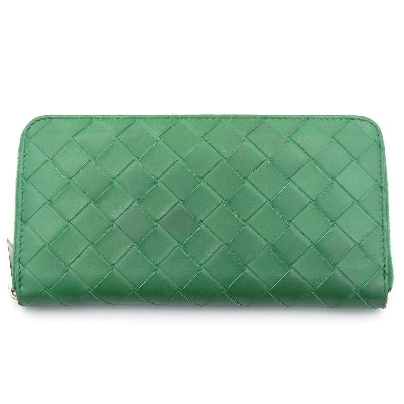 現行/RFID搭載 ボッテガヴェネタ 長財布 マキシイントレチャート レザー BOTTEGA VENETA ボッテガヴェネタ 三つ折り財布 メンズ