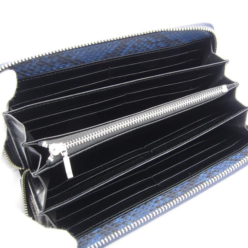 く*ま様 東京クロコダイル　ダイヤモンドパイソン本藍染ラウンドファスナー長財布【 ダイヤモンドパイソン本藍染ラウンドファスナー長財布青龍