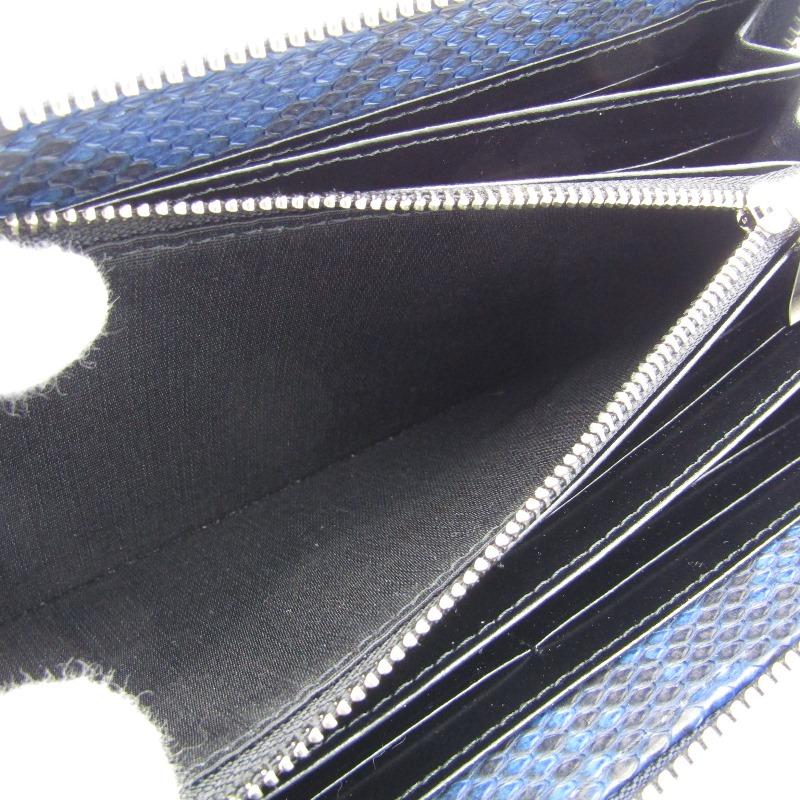 く*ま様 東京クロコダイル　ダイヤモンドパイソン本藍染ラウンドファスナー長財布【 ダイヤモンドパイソン本藍染ラウンドファスナー長財布青龍