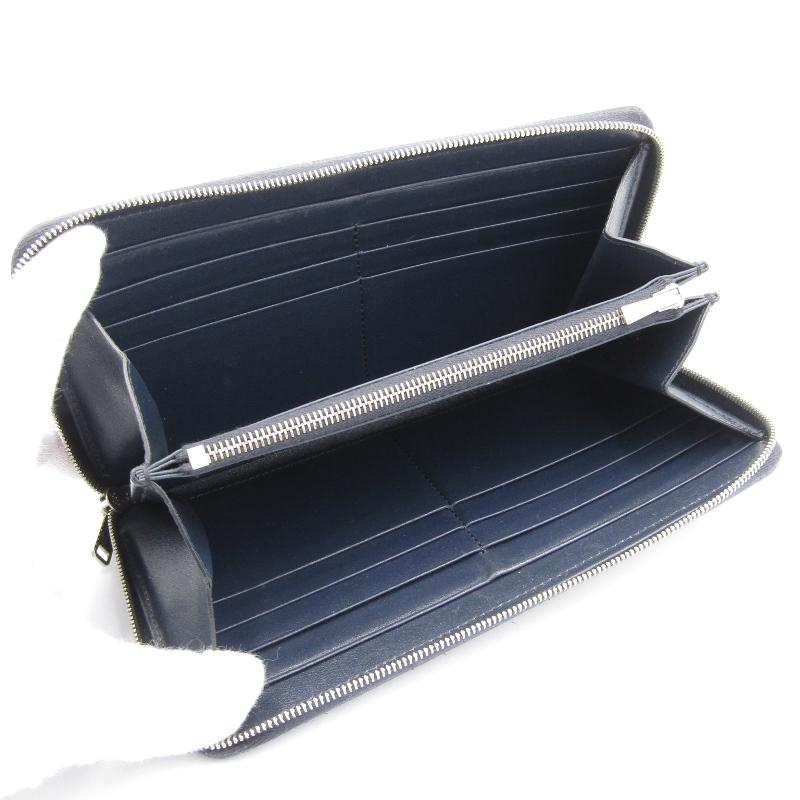 美品 CELINE セリーヌ 長財布 ラージ ジップドウォレット グレ 