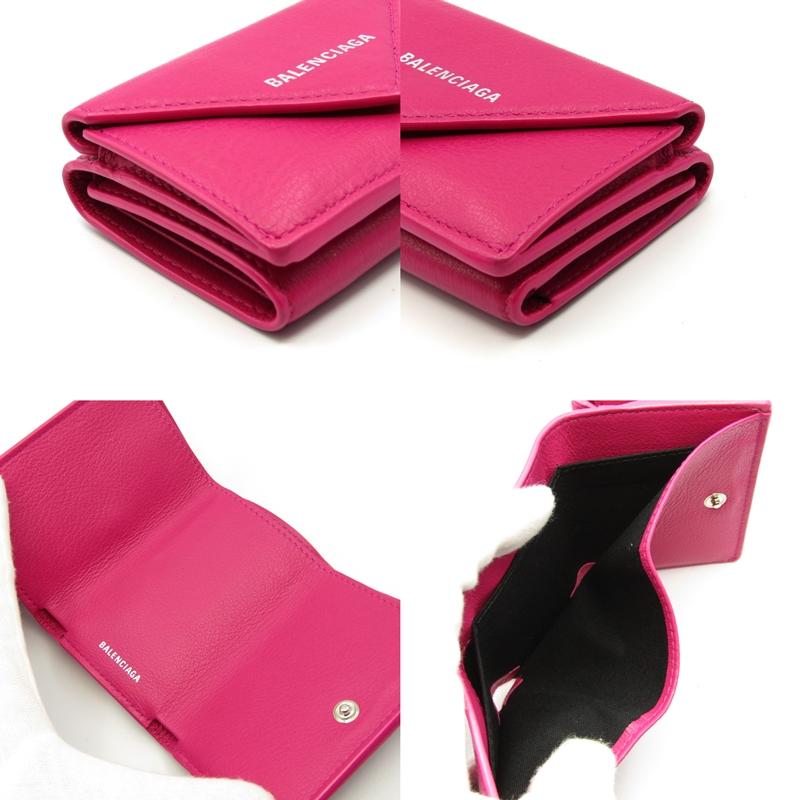 BALENCIAGA 美品 バレンシアガ ミニ財布 391446 ミニウォレット 三  