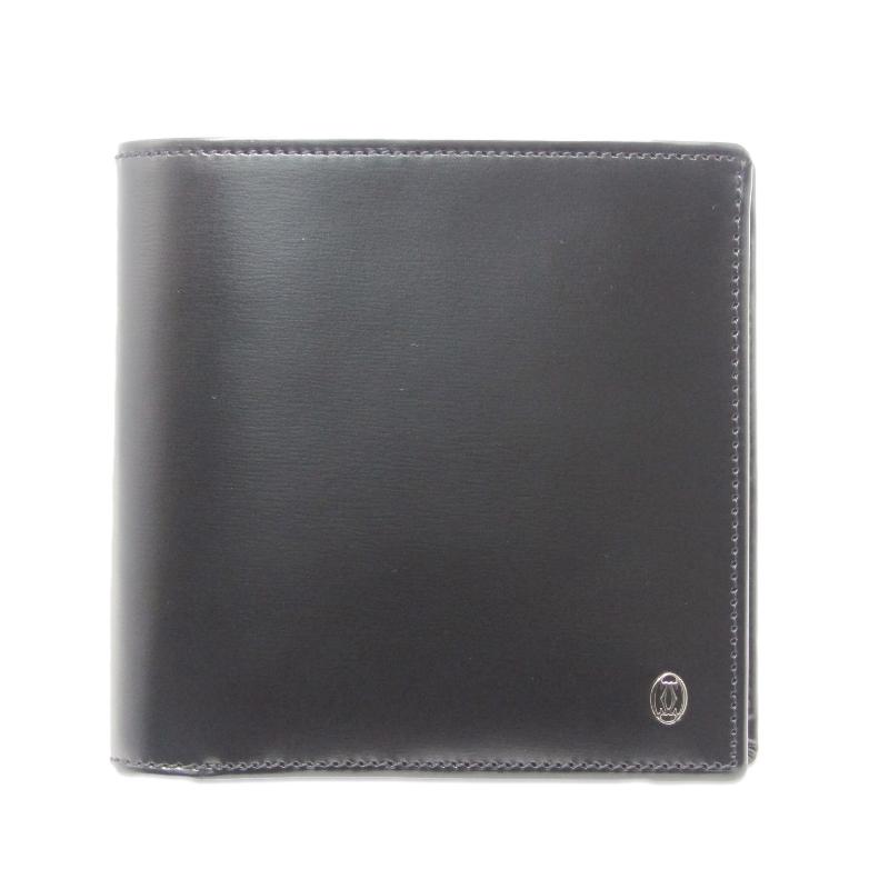 美品 Cartier カルティエ 二つ折り財布 L3000137 パシャ カーフレザー 