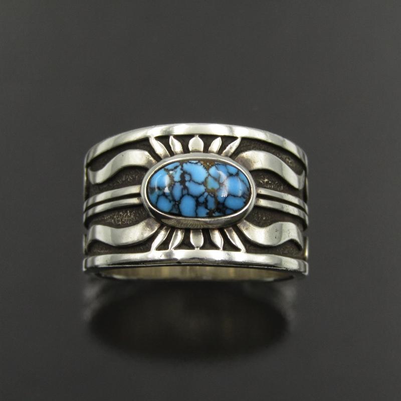 Marco Begaye ナバホ族 リング ターコイズ マルコビゲイ オーバーレイ