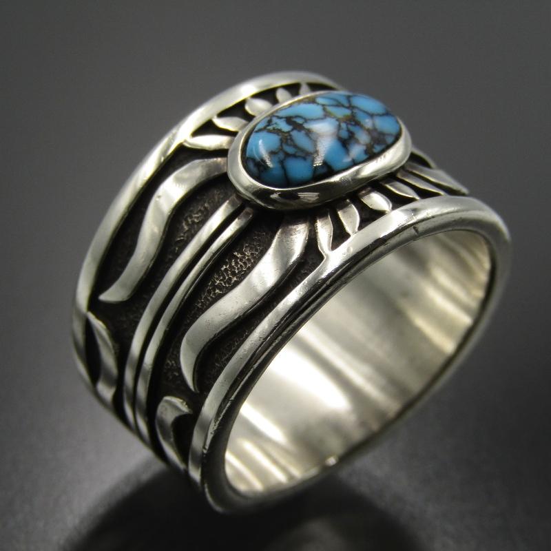 Marco Begaye ナバホ族 リング ターコイズ マルコビゲイ オーバーレイ