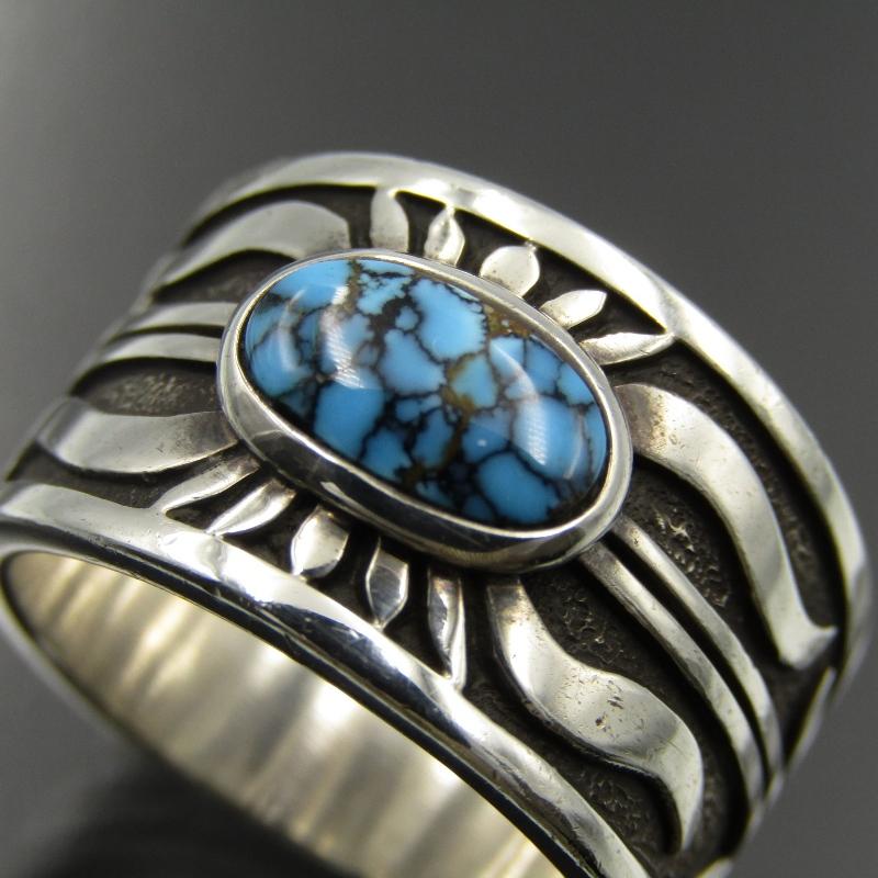 Marco Begaye ナバホ族 リング ターコイズ マルコビゲイ オーバーレイ