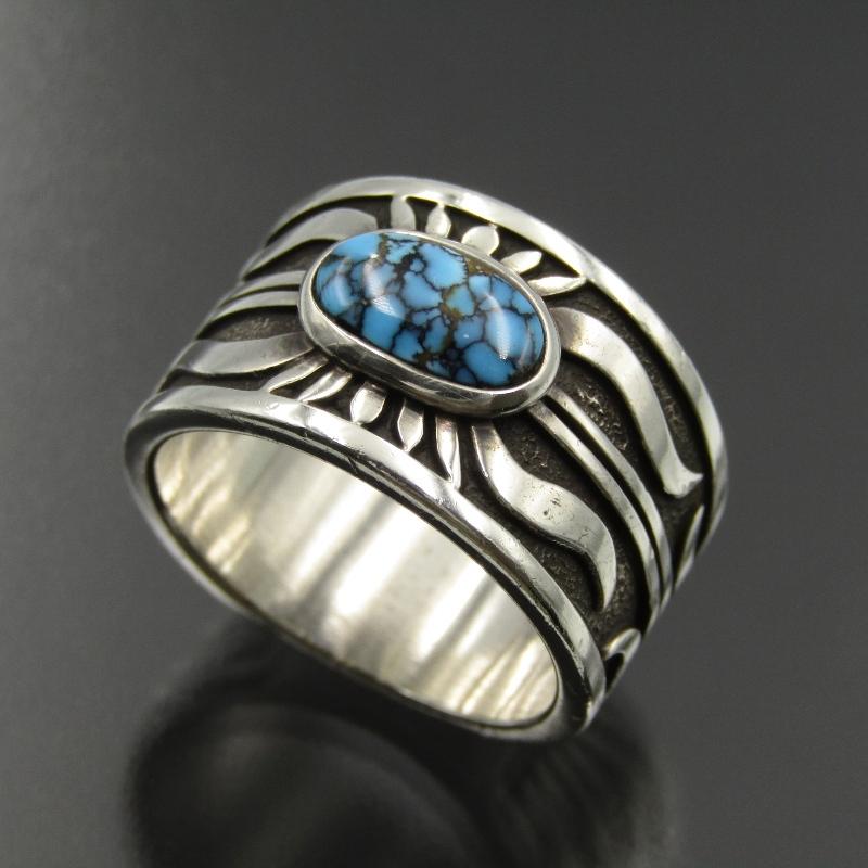 Marco Begaye ナバホ族 リング ターコイズ マルコビゲイ オーバーレイ