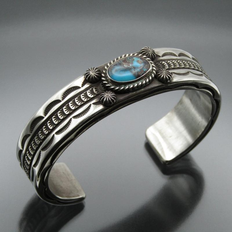 美品 Herman Smith ナバホ族 バングル ビズビー ターコイズ ハーマン