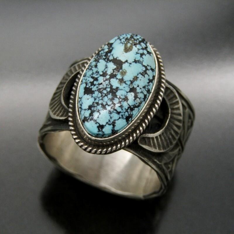 Bo Reeves ナバホ族 リング ターコイズ スタンプワーク ボーリーブス