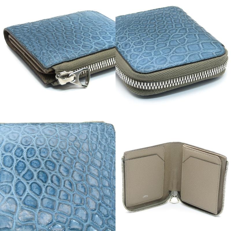 ITTI イッチ ミニ財布 クロコダイル L字ファスナー コンパクト